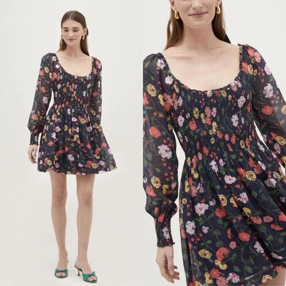 NEW Hill House home Norah nap mini dress Navy floral Peony Bouquet